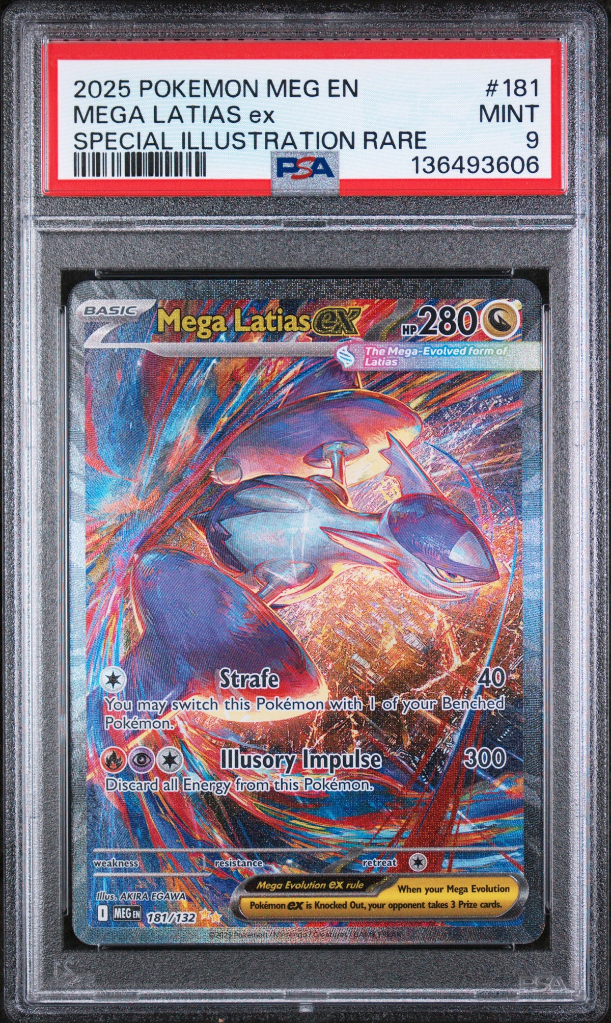 2025 POKEMON MEG EN-MEGA EVOLUTION SPECIAL ILLUSTRATION RARE #181 MEGA LATIAS EX PSA 9