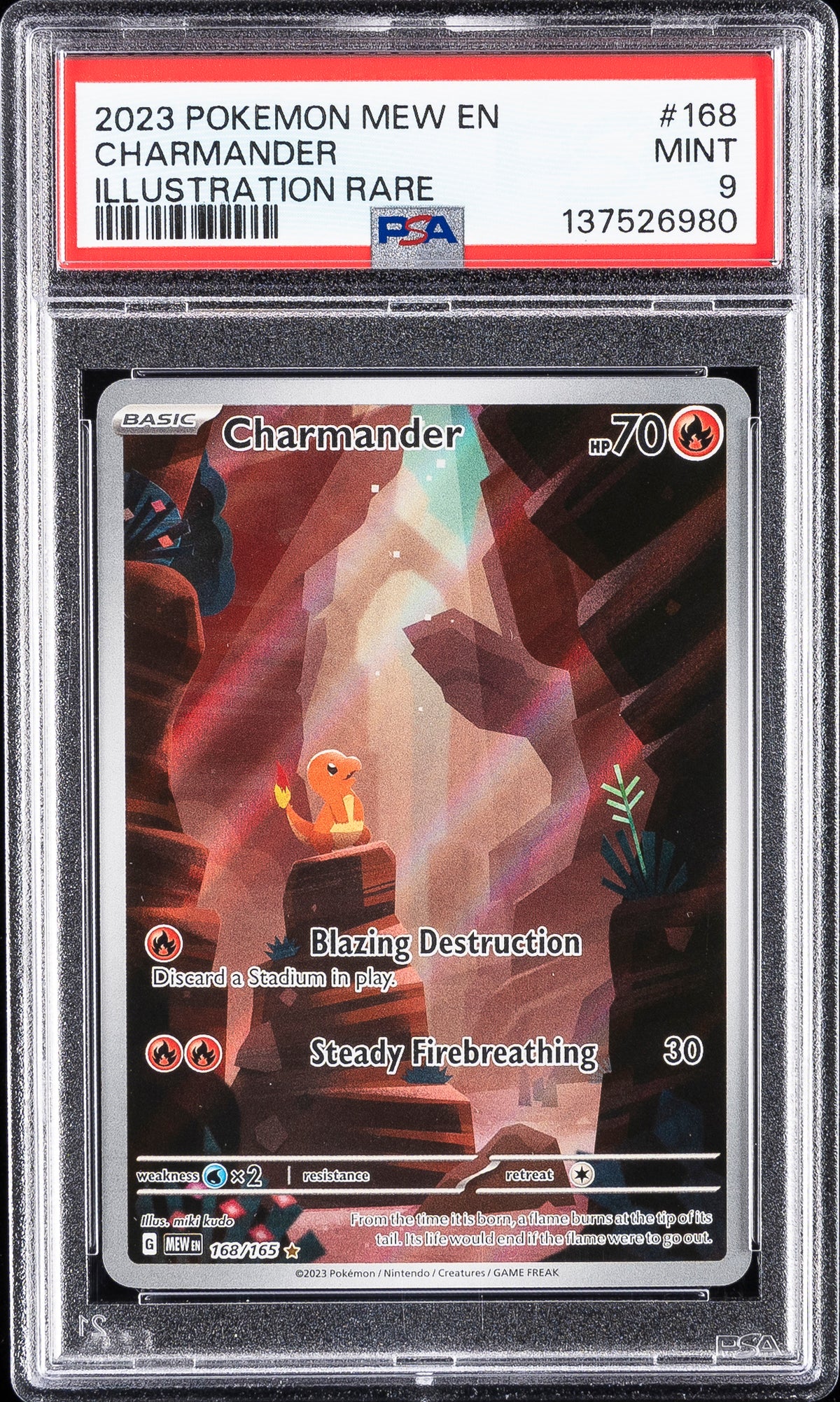 2023 POKEMON MEW EN-151 | ILLUSTRATION RARE #168 CHARMANDER PSA 9