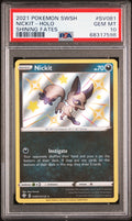 2021 POKEMON SWORD & SHIELD SHINING FATES #SV081 NICKIT-HOLO PSA 10